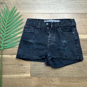 Brandy Melville High Waisted Destroyed Button Fly Jean Shorts